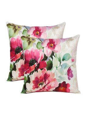 Oussum Stylish Cushion Cover Cotton Vintage Pillow Case Floral Printed Set Of 2